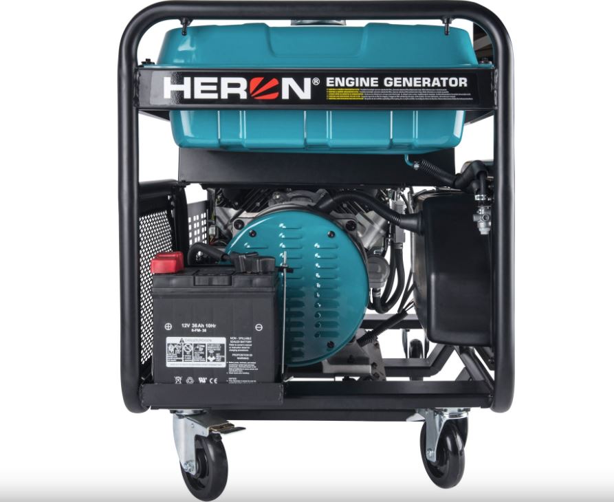Elektrocentrála HERON benzínová - 22HP/11kW/13,5kVA (400V), 11kW (230V), podvozek